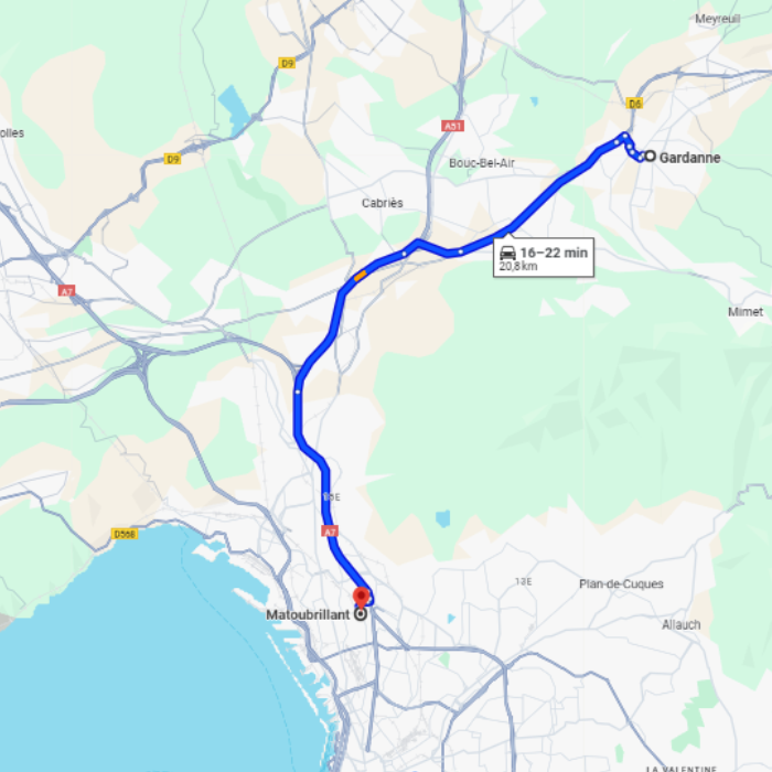 Itinéraire Matoubrillant à Gardanne